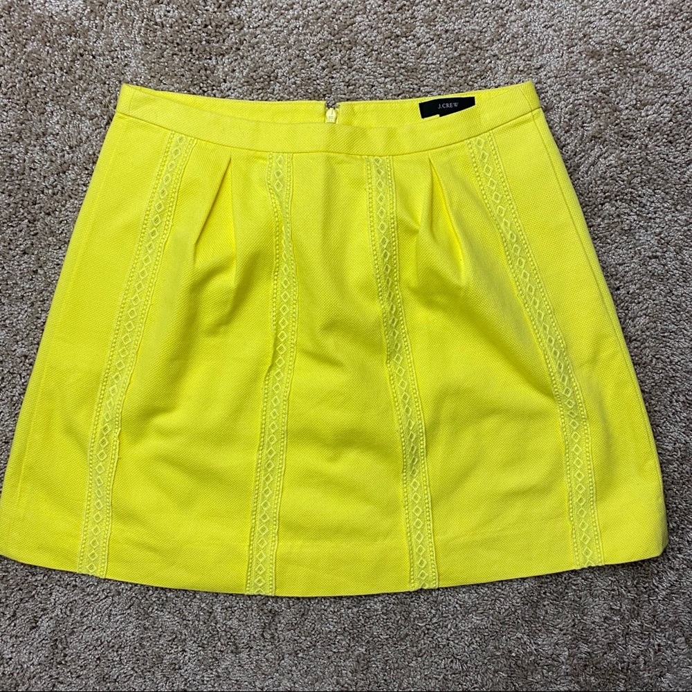 J.Crew Yellow Lace-Stripe A-Line Mini Skirt Sz 4